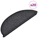 Vidaxx tapis d'escalier 20 pcs 56x17x3 cm anthracite semi-circulaire