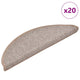 Vidaxx tapis d'escalier 20 pcs 56x17x3 cm marron clair semi-circulaire