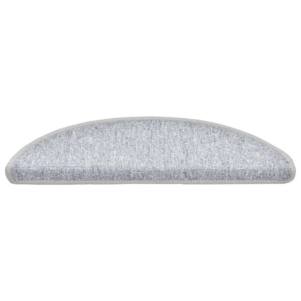 VidaXL tapis d'escalier 20 pcs 56x17x3 cm gris clair semi-circulaire