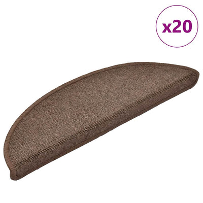 Vidaxx tapis d'escalier 20 pcs 56x17x3 cm marron café semi-circulaire