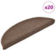 Vidaxx tapis d'escalier 20 pcs 56x17x3 cm marron café semi-circulaire