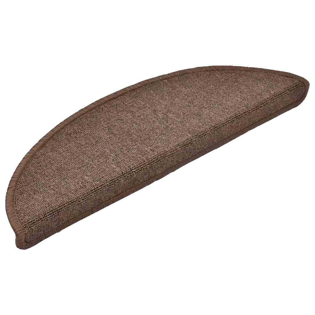 Vidaxx tapis d'escalier 20 pcs 56x17x3 cm marron café semi-circulaire