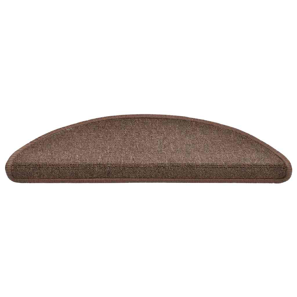 Vidaxx tapis d'escalier 20 pcs 56x17x3 cm marron café semi-circulaire