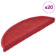 Vidaxx tapis d'escalier 20 pcs 56x17x3 cm rouge semi-circulaire