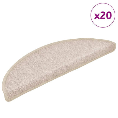 VidaXL tapis d'escalier 20 pcs 56x17x3 cm taupe semi-circulaire