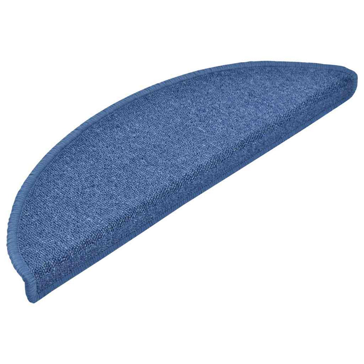 VidaXL tapis d'escalier 20 pcs 56x17x3 cm bleu semi-circulaire