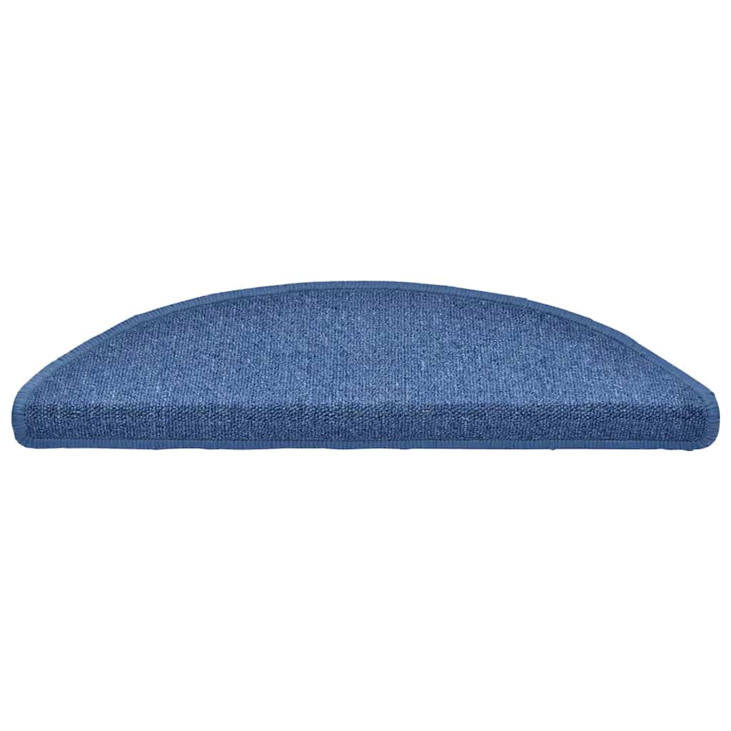 VidaXL tapis d'escalier 20 pcs 56x17x3 cm bleu semi-circulaire