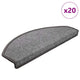 Vidaxx tapis d'escalier 20 pcs 65x24x4 cm gris foncé semi-circulaire grand