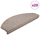 Vidaxx tapis d'escalier 20 pcs 65x24x4 cm marron clair semi-circulaire grand