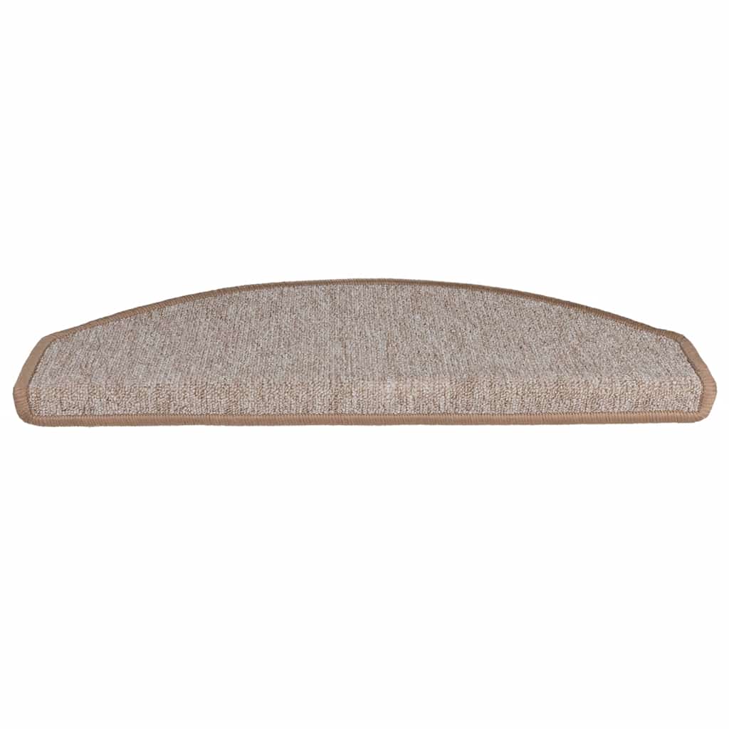 Vidaxx tapis d'escalier 20 pcs 65x24x4 cm marron clair semi-circulaire grand