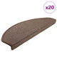 VidaXL tapis d'escalier 20 pcs 65x24x4 cm marron café semi-circulaire grand