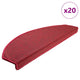 Vidaxx tapis d'escalier 20 pcs 65x24x4 cm rouge semi-circulaire grand
