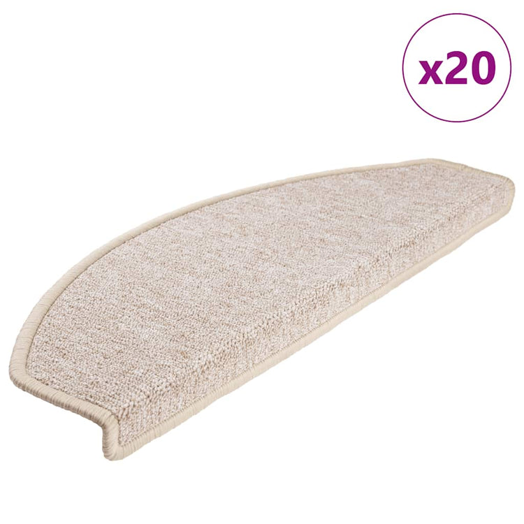 Vidaxx tapis d'escalier 20 pièces 65x24x4 cm taupe semi-circulaire grand
