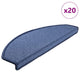 Vidaxx tapis d'escalier 20 pcs 65x24x4 cm bleu semi-circulaire grand