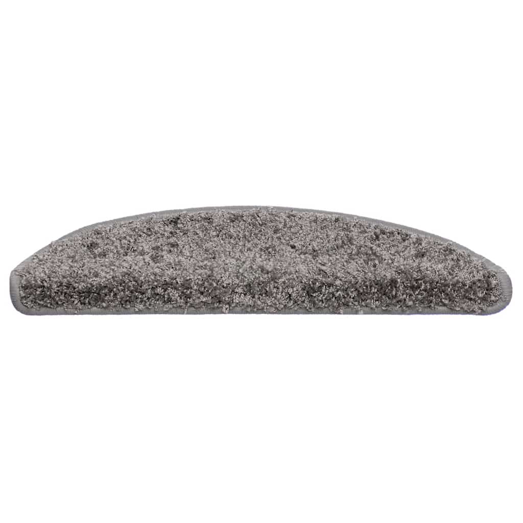VidaXL tapis d'escalier 30 pcs 56x17x3 cm gris semi-circulaire