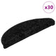 Vidaxx tapis d'escalier 30 pcs 56x17x3 cm noir semi-circulaire