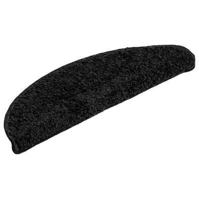 Vidaxx tapis d'escalier 30 pcs 56x17x3 cm noir semi-circulaire