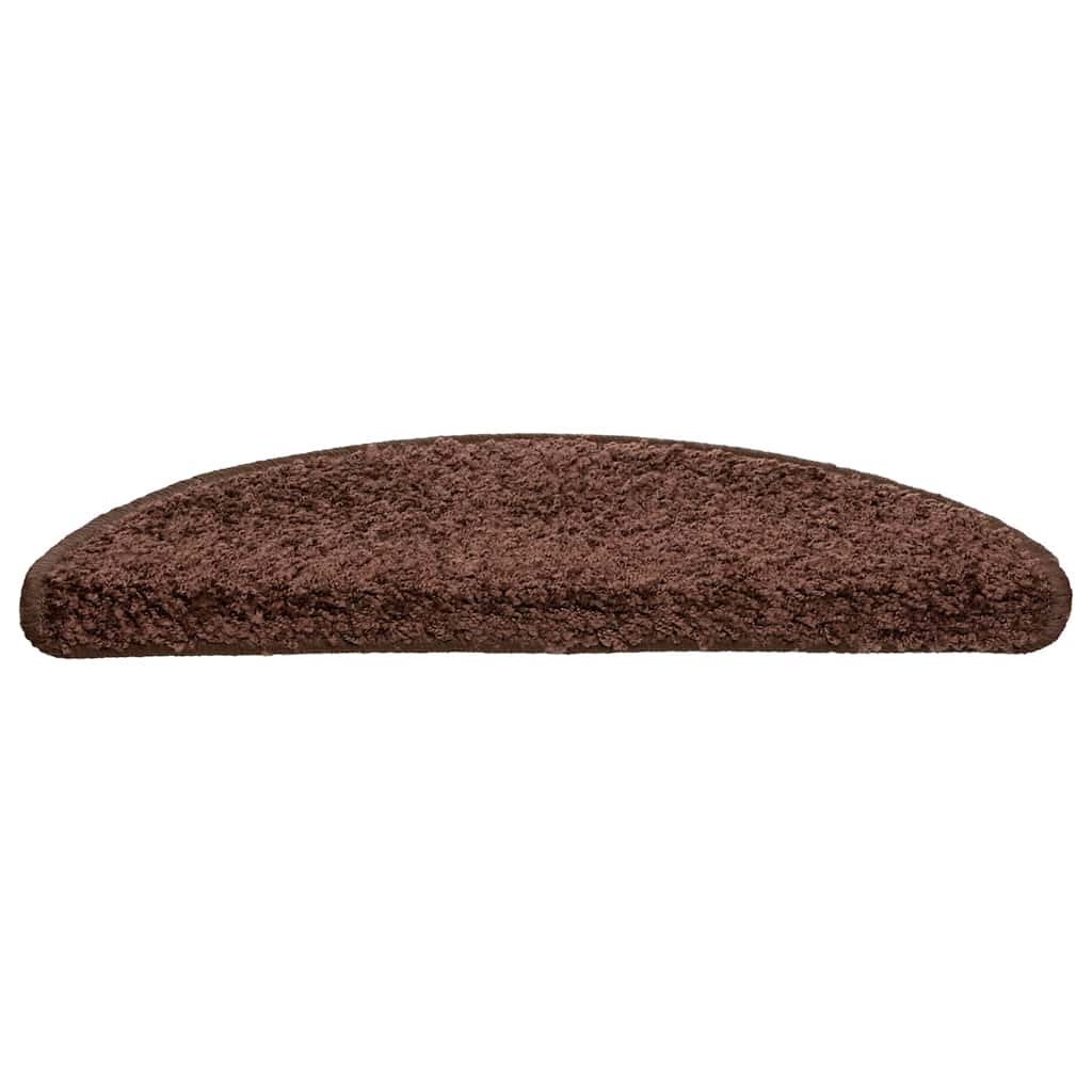VidaXL tapis d'escalier 30 pcs 56x17x3 cm marron semi-circulaire