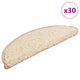 Vidaxx tapis d'escalier 30 pcs 56x17x3 cm crème semi-circulaire
