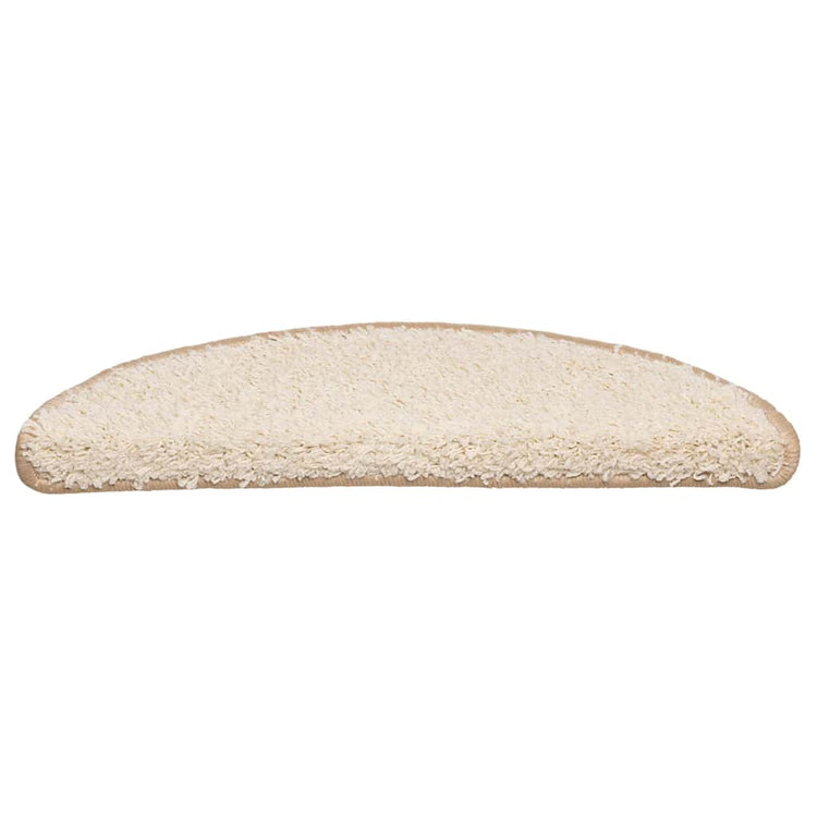 Vidaxx tapis d'escalier 30 pcs 56x17x3 cm crème semi-circulaire