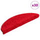 VidaXL tapis d'escalier 30 pcs 56x17x3 cm rouge semi-circulaire