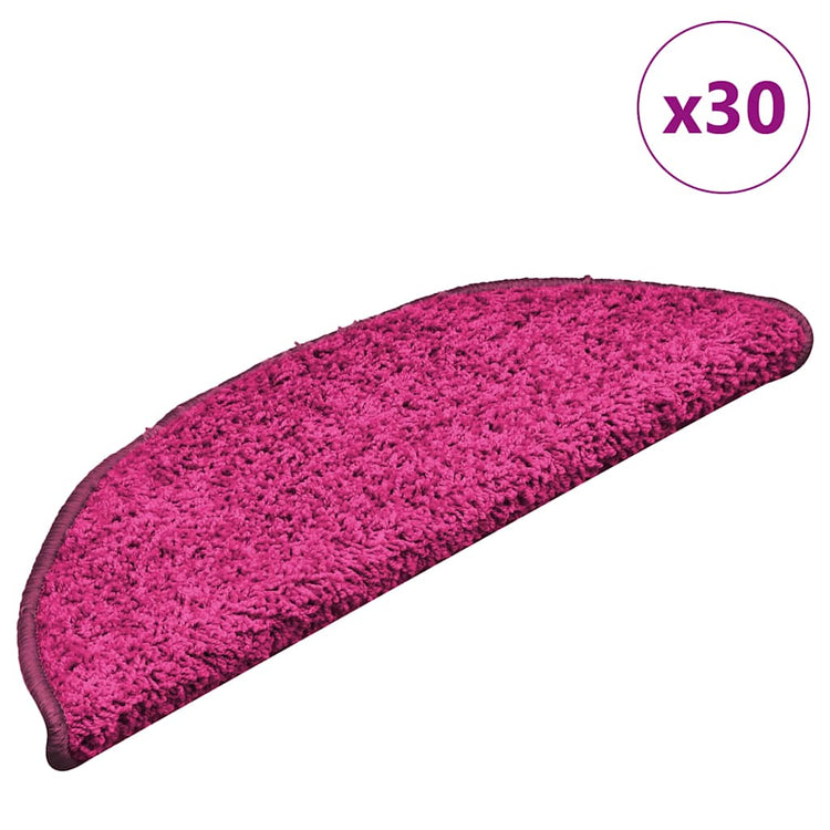 Vidaxx tapis d'escalier 30 pcs 56x17x3 cm rose semi-circulaire