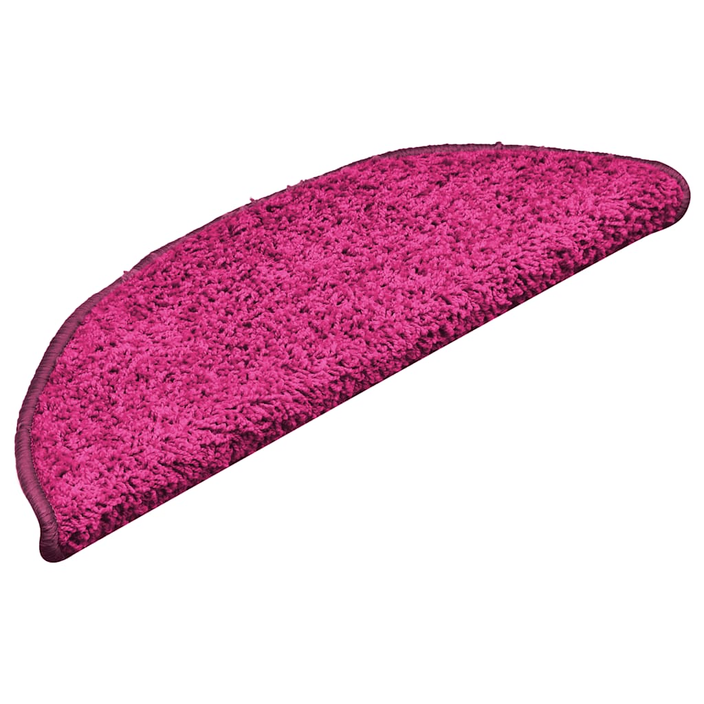 Vidaxx tapis d'escalier 30 pcs 56x17x3 cm rose semi-circulaire