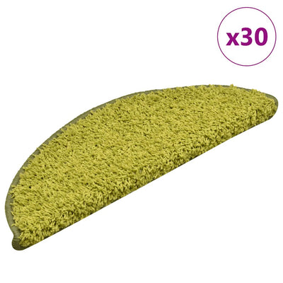 Vidaxx tapis d'escalier 30 pcs 56x17x3 cm vert semi-circulaire