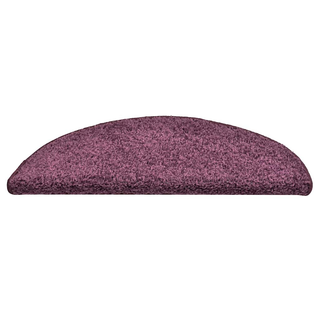 Vidaxx tapis d'escalier 30 pcs 56x17x3 cm violet foncé semi-circulaire