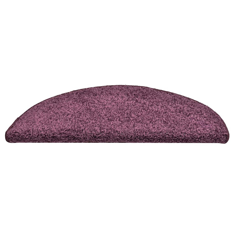 Vidaxx tapis d'escalier 30 pcs 56x17x3 cm violet foncé semi-circulaire