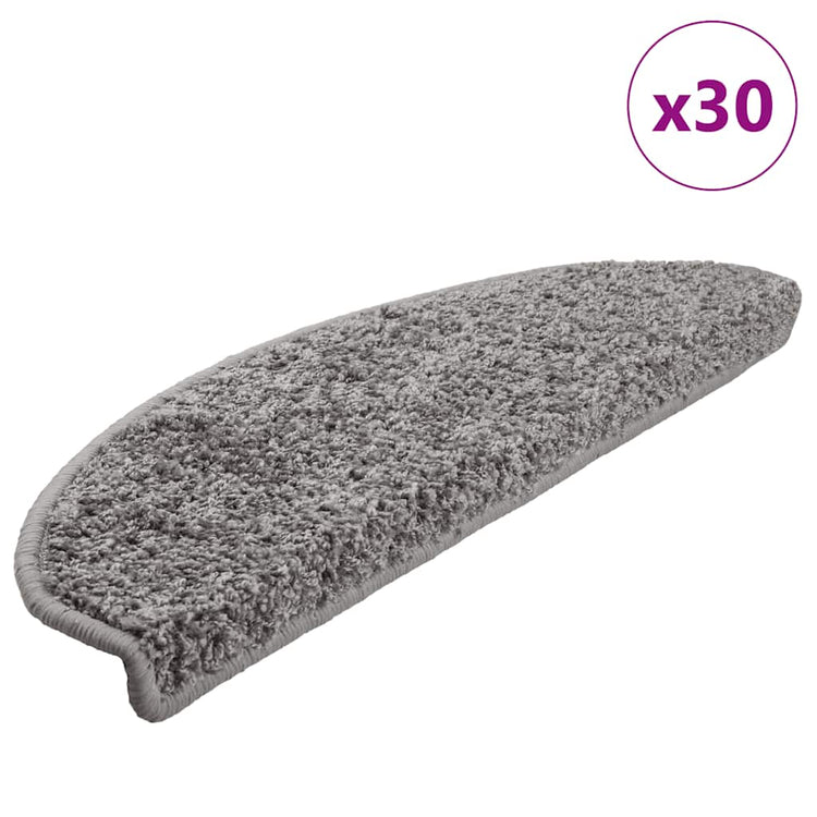 Vidaxx tapis d'escalier 30 pcs 65x21x4 cm gris semi-circulaire grand