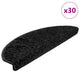 Vidaxx tapis d'escalier 30 pcs 65x21x4 cm noir semi-circulaire grand