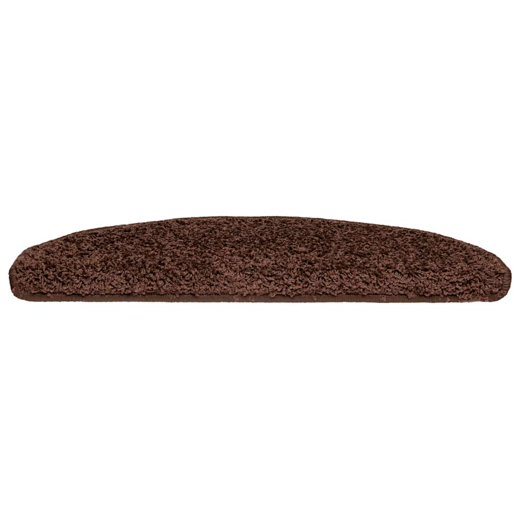 Vidaxx tapis d'escalier 30 pcs 65x21x4 cm marron semi-circulaire grand
