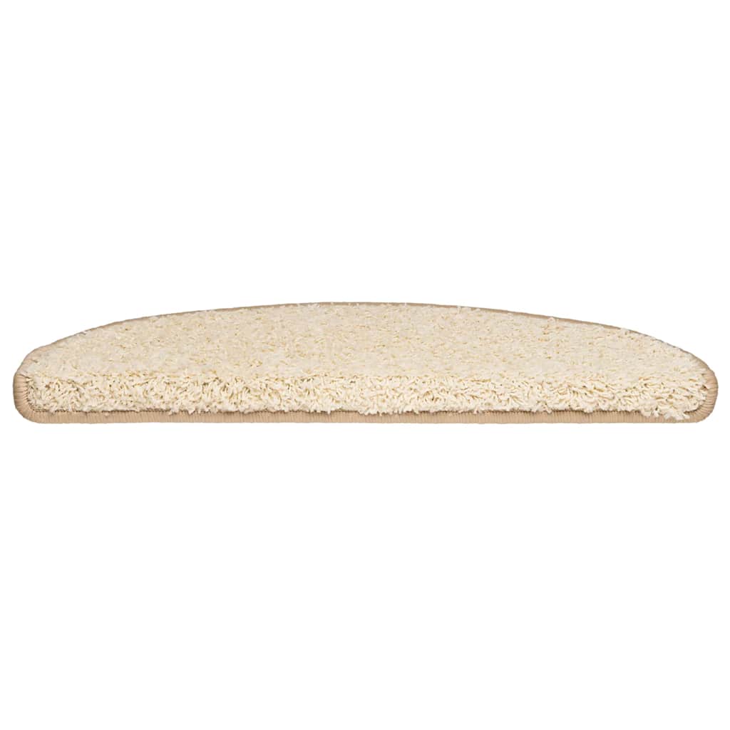 Vidaxx tapis d'escalier 30 pcs 65x21x4 cm crème semi-circulaire grand