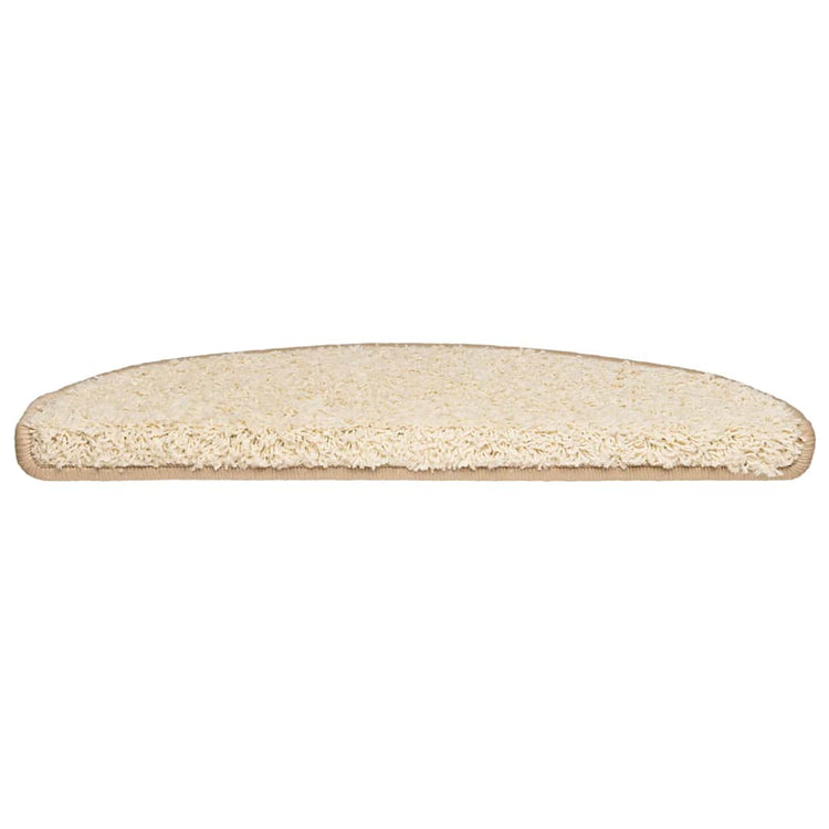 Vidaxx tapis d'escalier 30 pcs 65x21x4 cm crème semi-circulaire grand