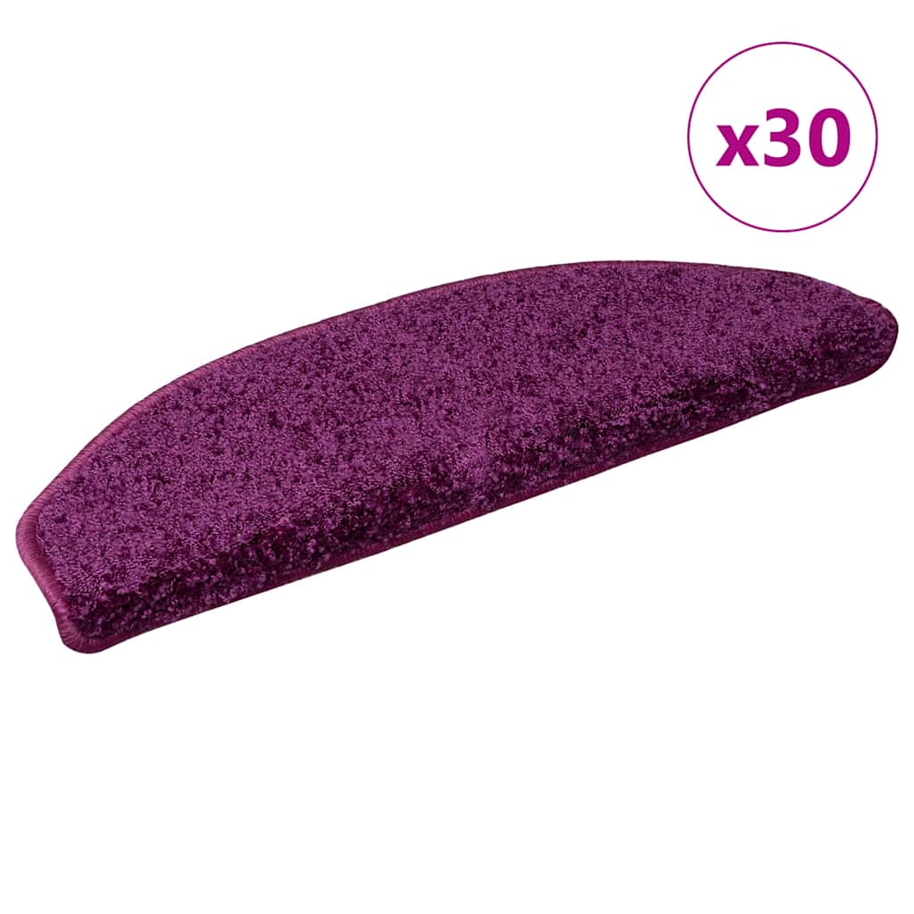 Vidaxx tapis d'escalier 30 pcs 65x21x4 cm violet semi-circulaire grand