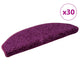 Vidaxx tapis d'escalier 30 pcs 65x21x4 cm violet semi-circulaire grand
