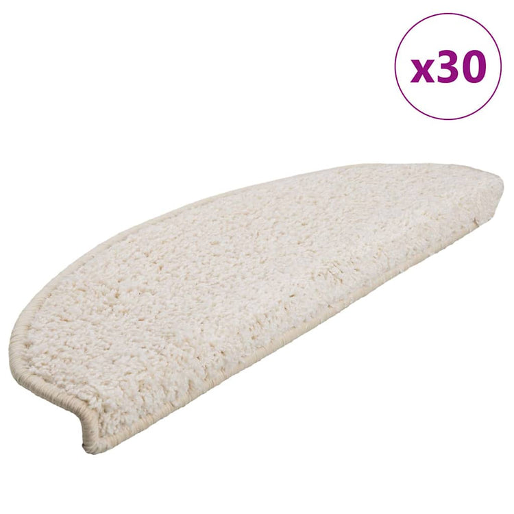 Vidaxx tapis d'escalier 30 pièces 65x21x4 cm blanc semi-circulaire grand