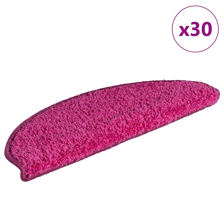 Vidaxx tapis d'escalier 30 pièces 65x21x4 cm rose semi-circulaire grand