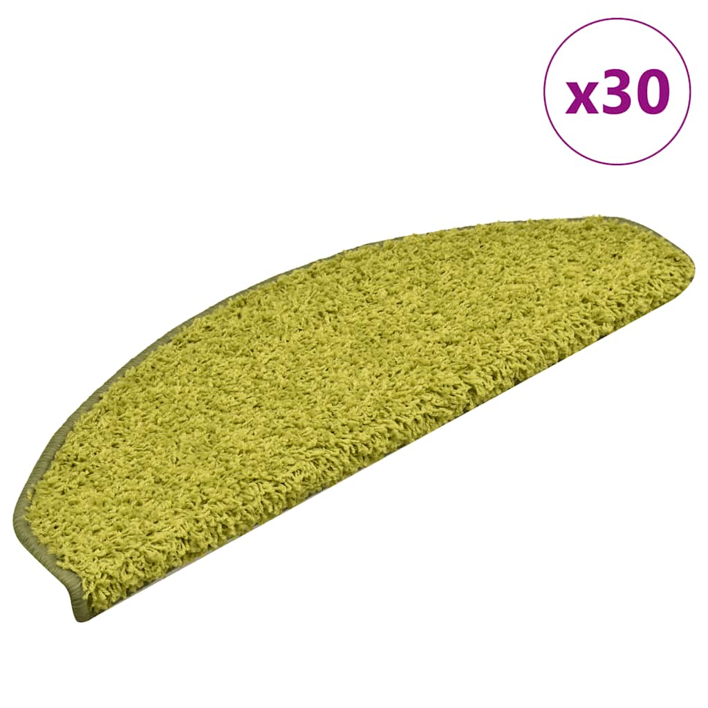 Vidaxx tapis d'escalier 30 pièces 65x21x4 cm vert semi-circulaire grand