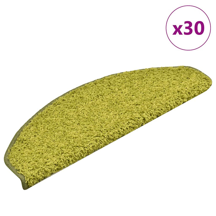 Vidaxx tapis d'escalier 30 pièces 65x21x4 cm vert semi-circulaire grand