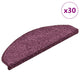 Vidaxx tapis d'escalier 30 pièces 65x21x4 cm violet foncé semi-circulaire grand