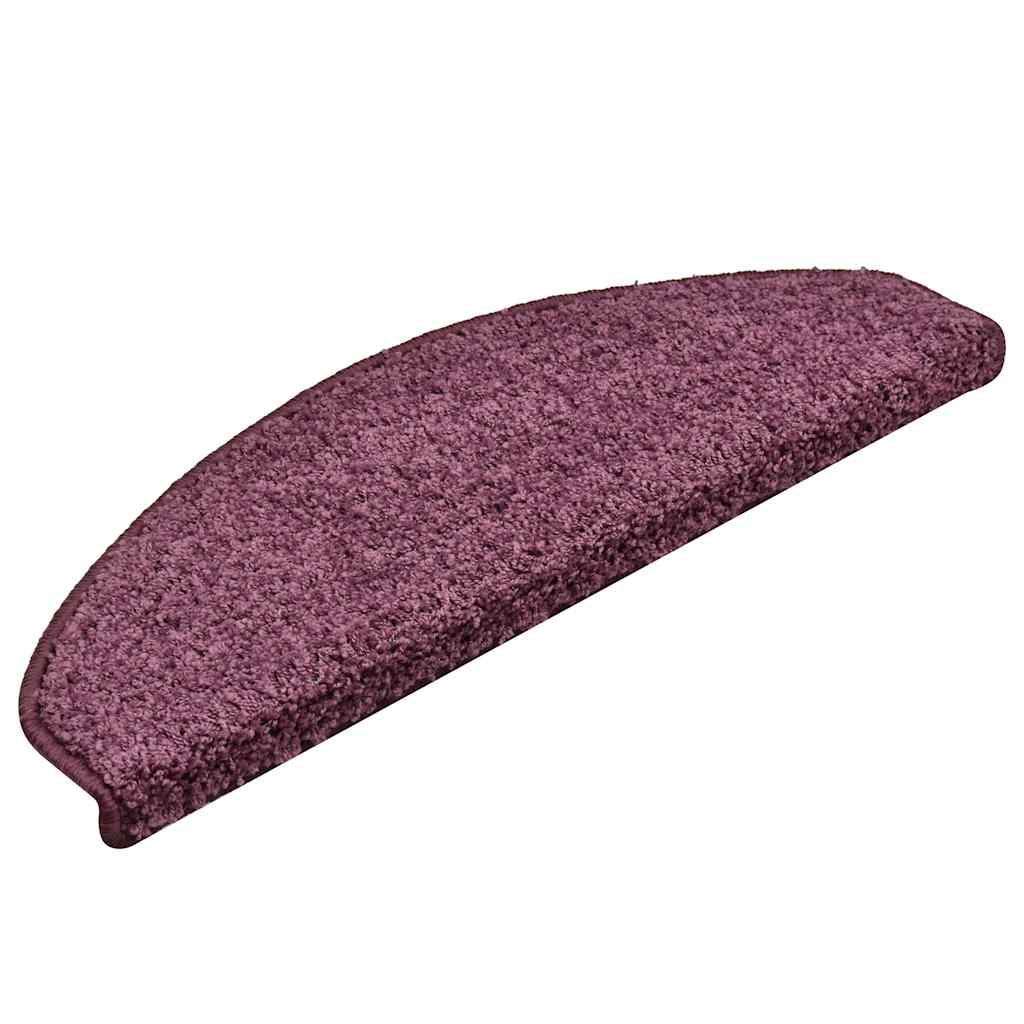 Vidaxx tapis d'escalier 30 pièces 65x21x4 cm violet foncé semi-circulaire grand