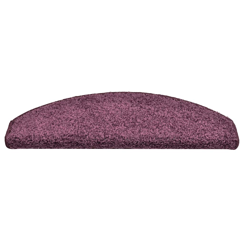 Vidaxx tapis d'escalier 30 pièces 65x21x4 cm violet foncé semi-circulaire grand