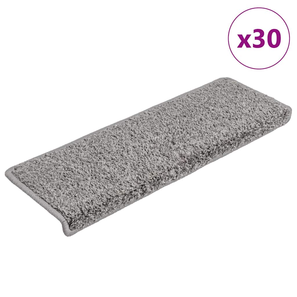 Vidaxx tapis d'escalier 30 pcs 65x21x4 cm bord rectangulaire gris