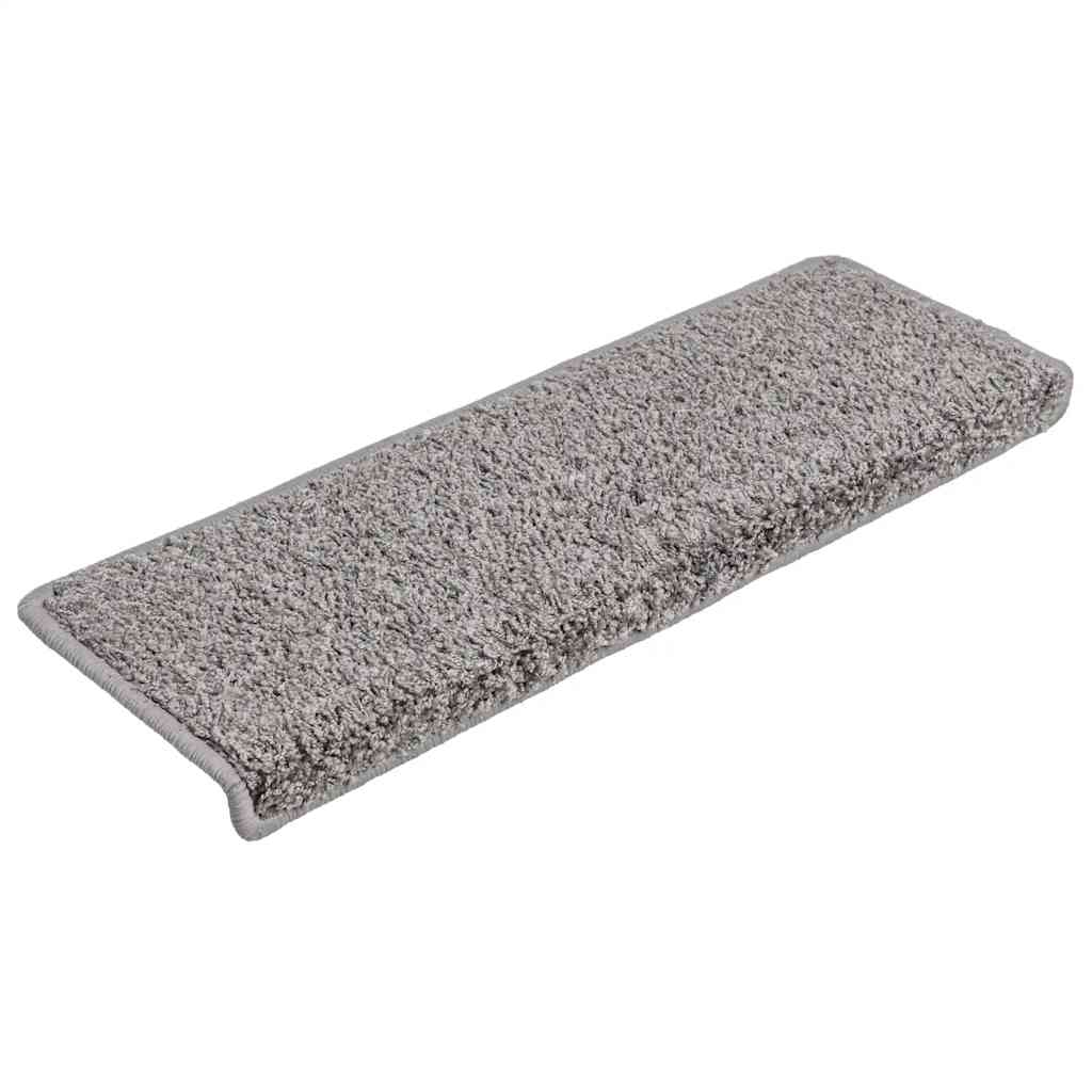 Vidaxx tapis d'escalier 30 pcs 65x21x4 cm bord rectangulaire gris