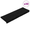 Vidaxx tapis d'escalier 30 pcs 65x21x4 cm bord rectangulaire noir