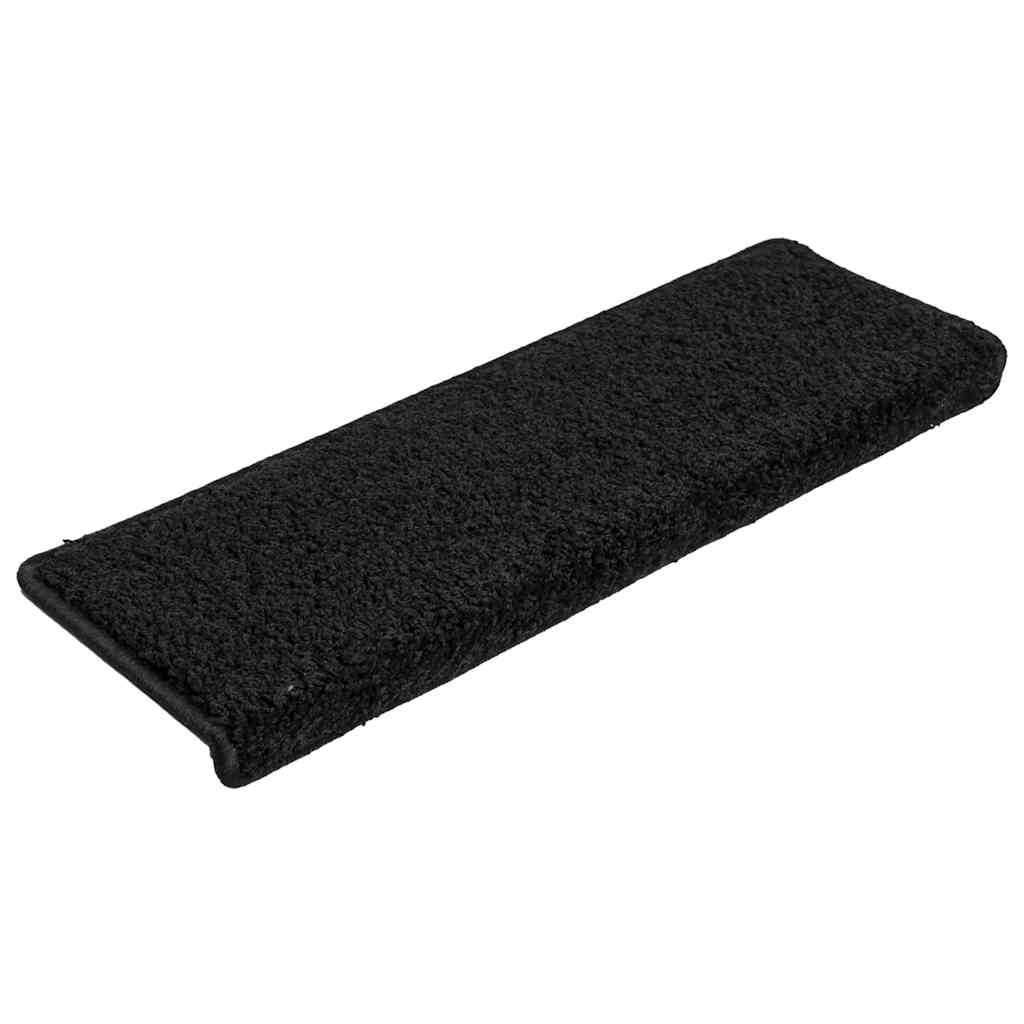 Vidaxx tapis d'escalier 30 pcs 65x21x4 cm bord rectangulaire noir