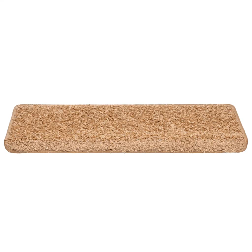 VidaXL tapis d'escalier 30 pcs 65x21x4 cm bord rectangulaire beige