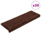 Vidaxx tapis d'escalier 30 pcs 65x21x4 cm bord rectangulaire marron